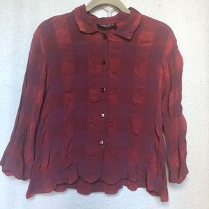 ANNAH S Blouse Button Down, Bubble Fabric. Size M
